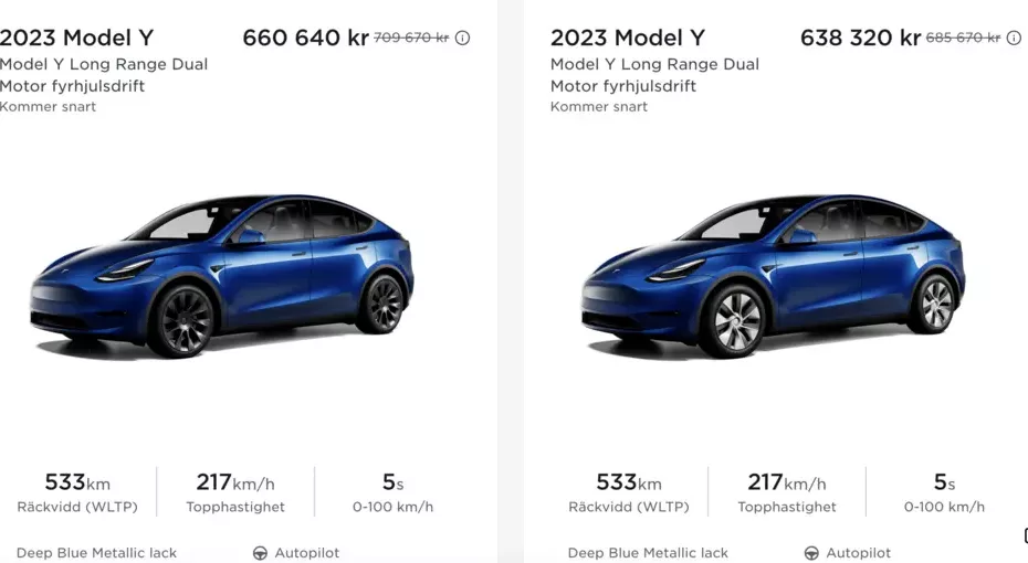 Tesla Rabatt Tesla lagerbilar