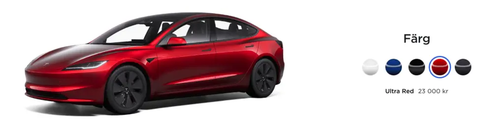Tesla Model 3 Ultra red